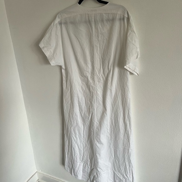 Tome White Cotton Lightweight Gathered Dress, size Large - Picture 4 of 7